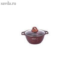 Кастрюля 2л со стекл. крышкой, АП линия "Гранит ультра" (Красный)