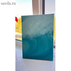 Картина «Волна» — абстрактный экспрессионизм, масло, холст, 25×35 см | Раисат Курбанова