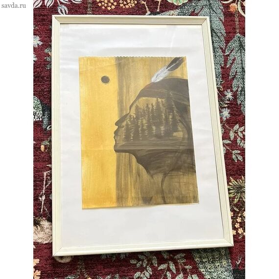 Картина «Коренной житель» — акрил, бумага, 31×42 см | художник Раисат Курбанова